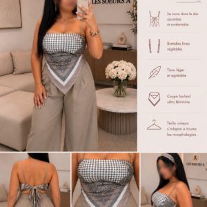 Top Foulard Élégance Taupe🤍🤎