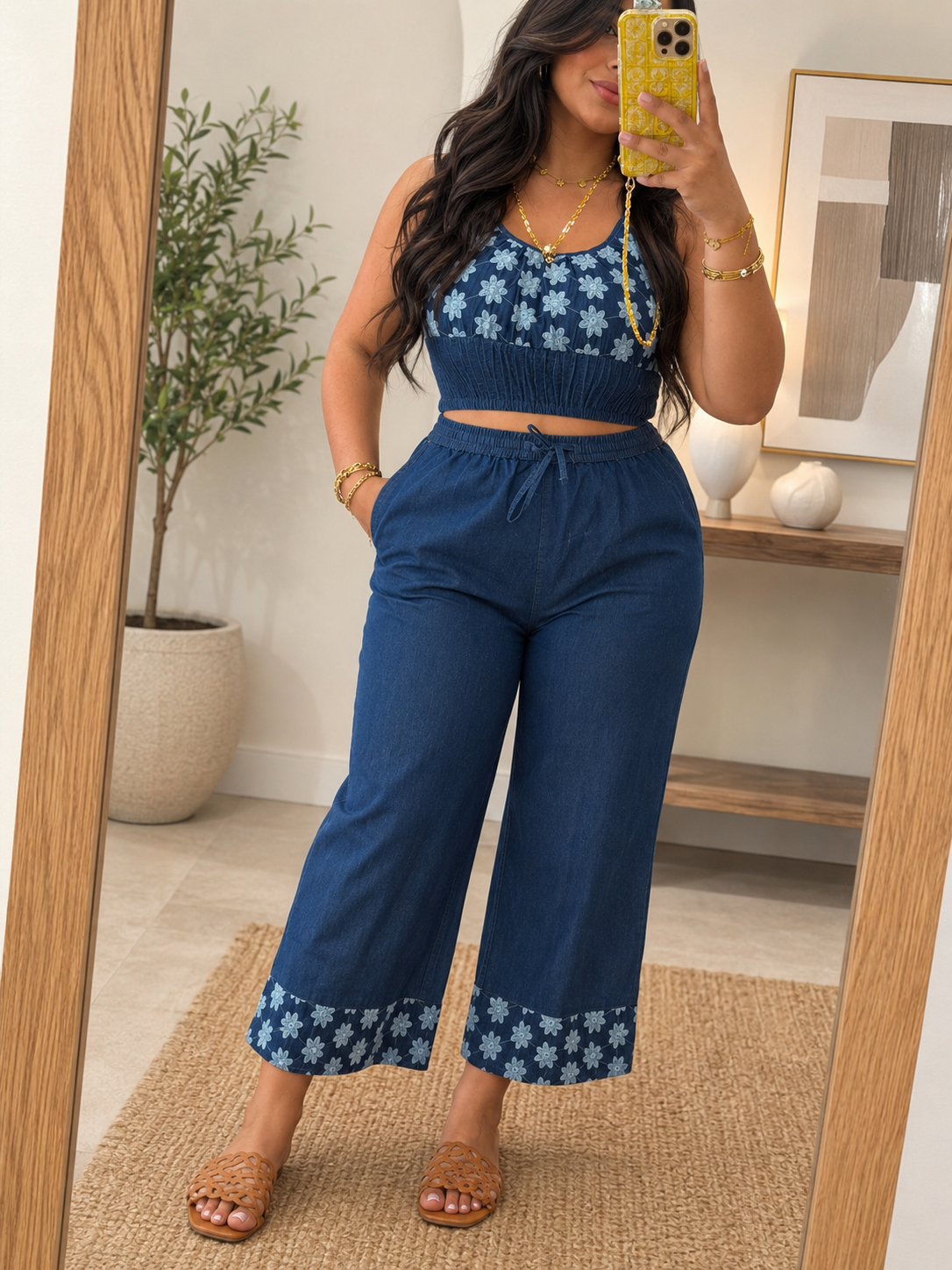 Ensemble Denim Fleur Bleue ✨