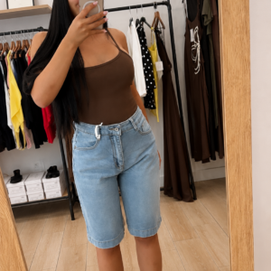 Pantalon court jeans clair